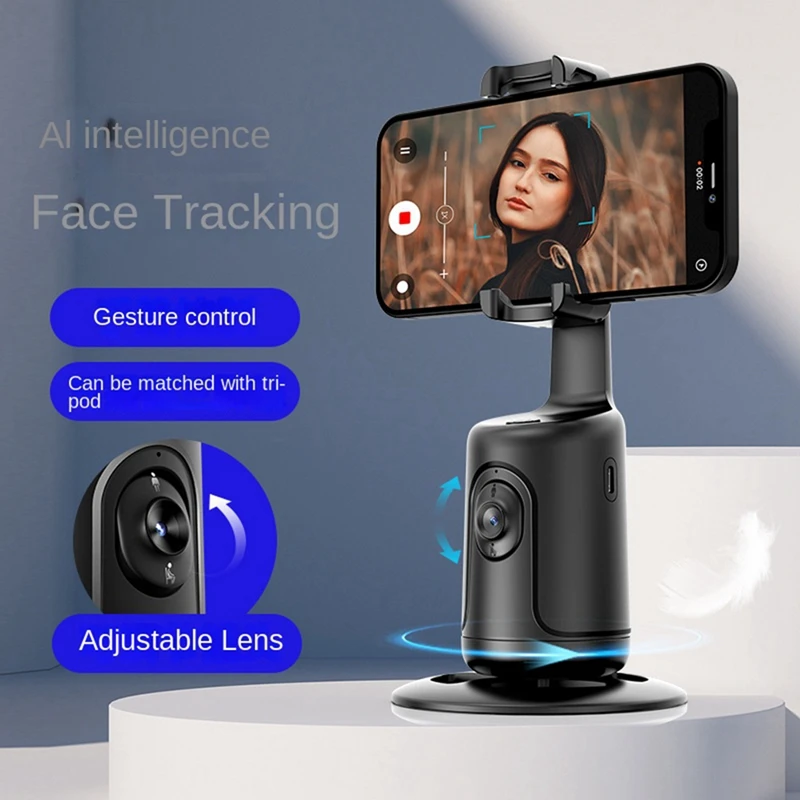 Adjustable P01 Can Ai Face Recognition 360° Cell Phone PTZ Live Selfie God Panoramic Follow The Camera Anti-Shake