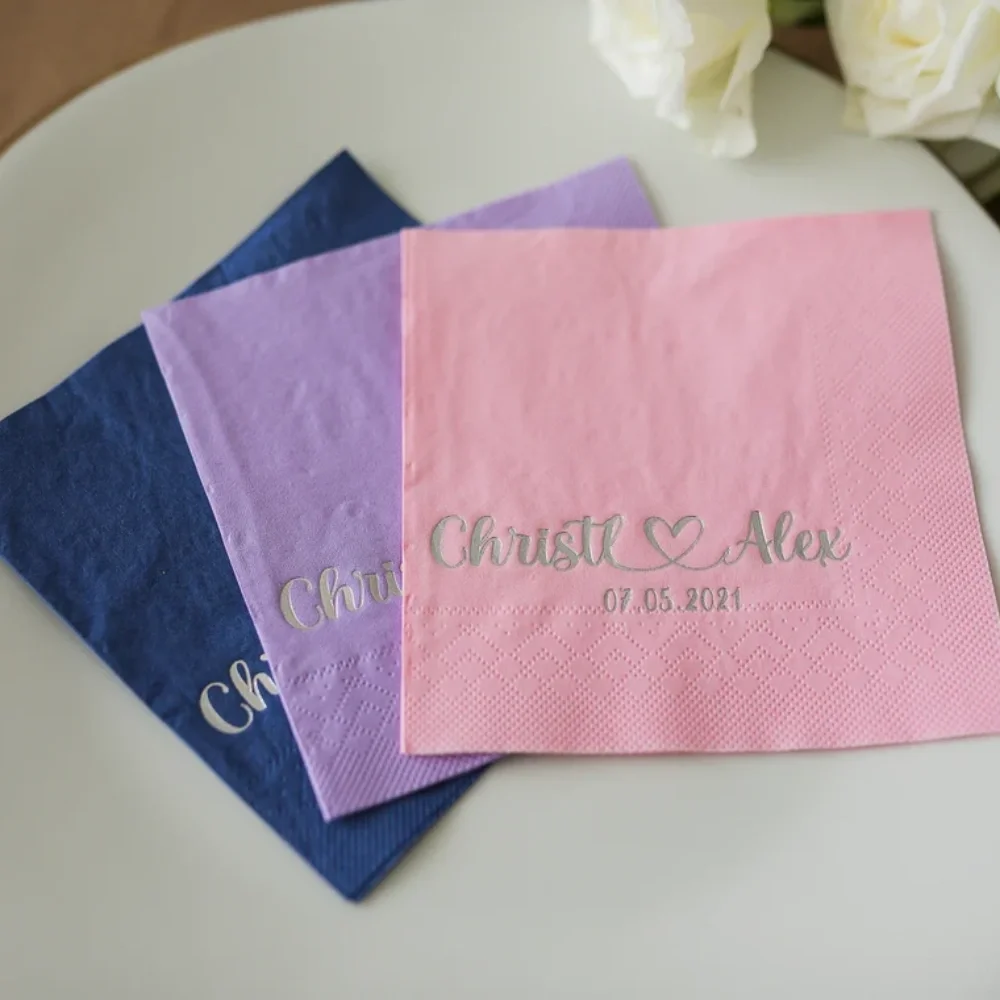 50 pcs Custom Napkins,cocktail napkins,Personalized Napkins,Event Favors,Party Napkins,Wedding napkins,Bridal Shower