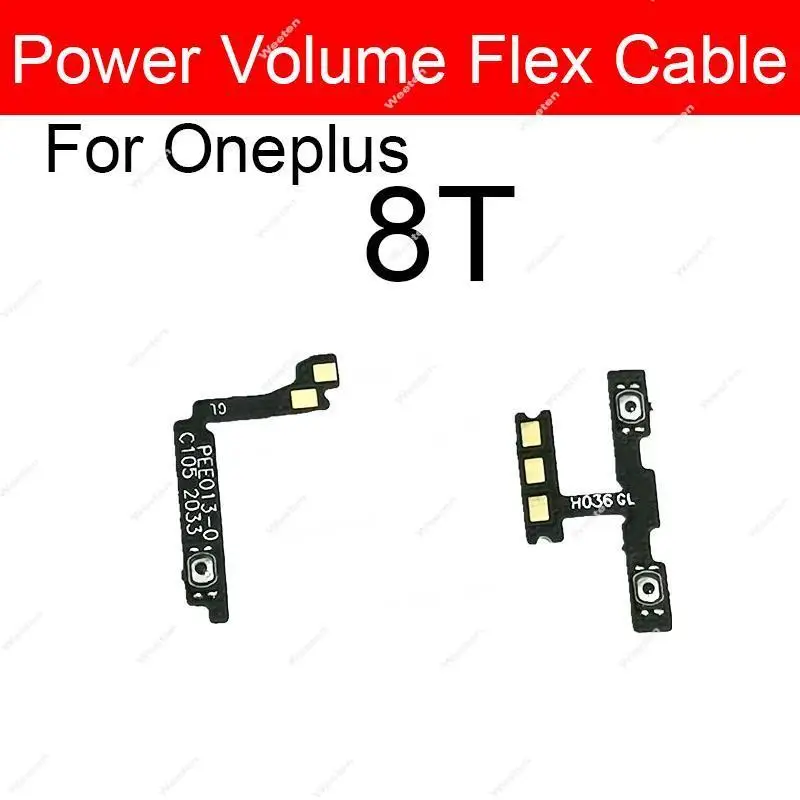 1 Set Volume Power Flex Cable For OnePlus 1+ 7 7T Pro 8 8T 9 Pro On Off Power Volume Side Keys Flex Ribbon with Adhesive Parts