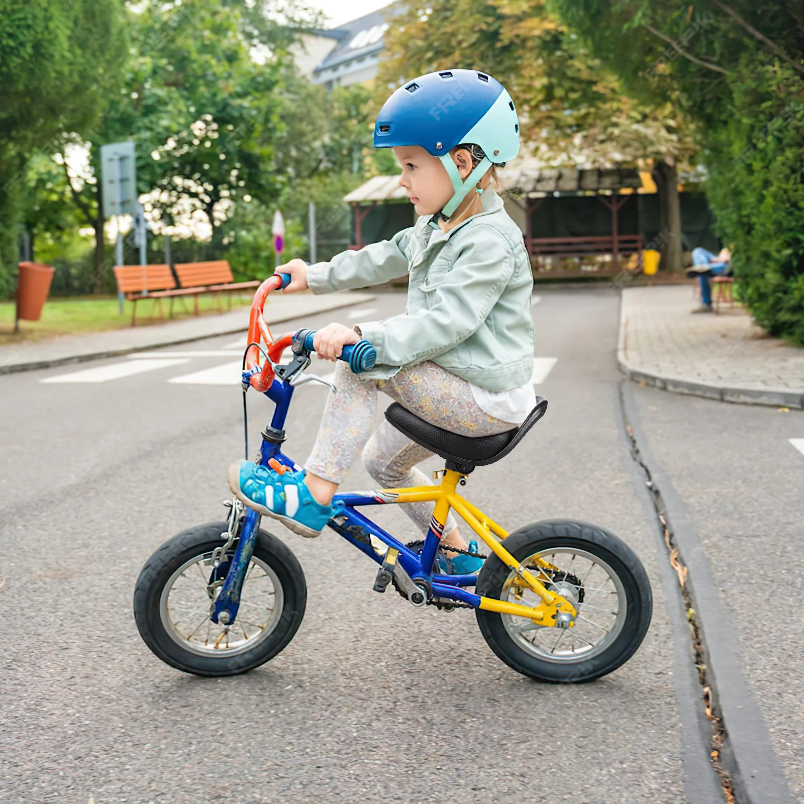 

Children Bike Saddle Comfortable Soft Seat Washable Cushion Long Time Cycling Road Bicycle Pad Easy Install
