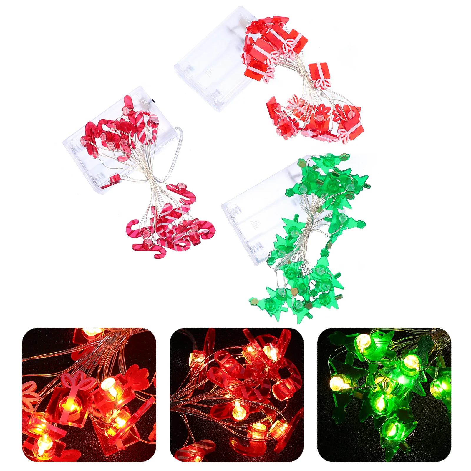 

3Pcs 20-LED Copper Wire String Lights Christmas Theme Hanging Lamps for Party Garden Wall Decorative Festival Lighting