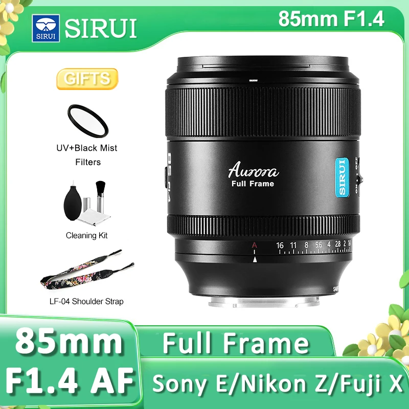 

SIRUI Full Frame 85mm F1.4 Auto Focus AF Prime Lens for Sony E FE Nikon Z Fuji Fujifilm X A7RIV A7MV A7S XT50 XT3 Z6II Z8 Z9 ZFC