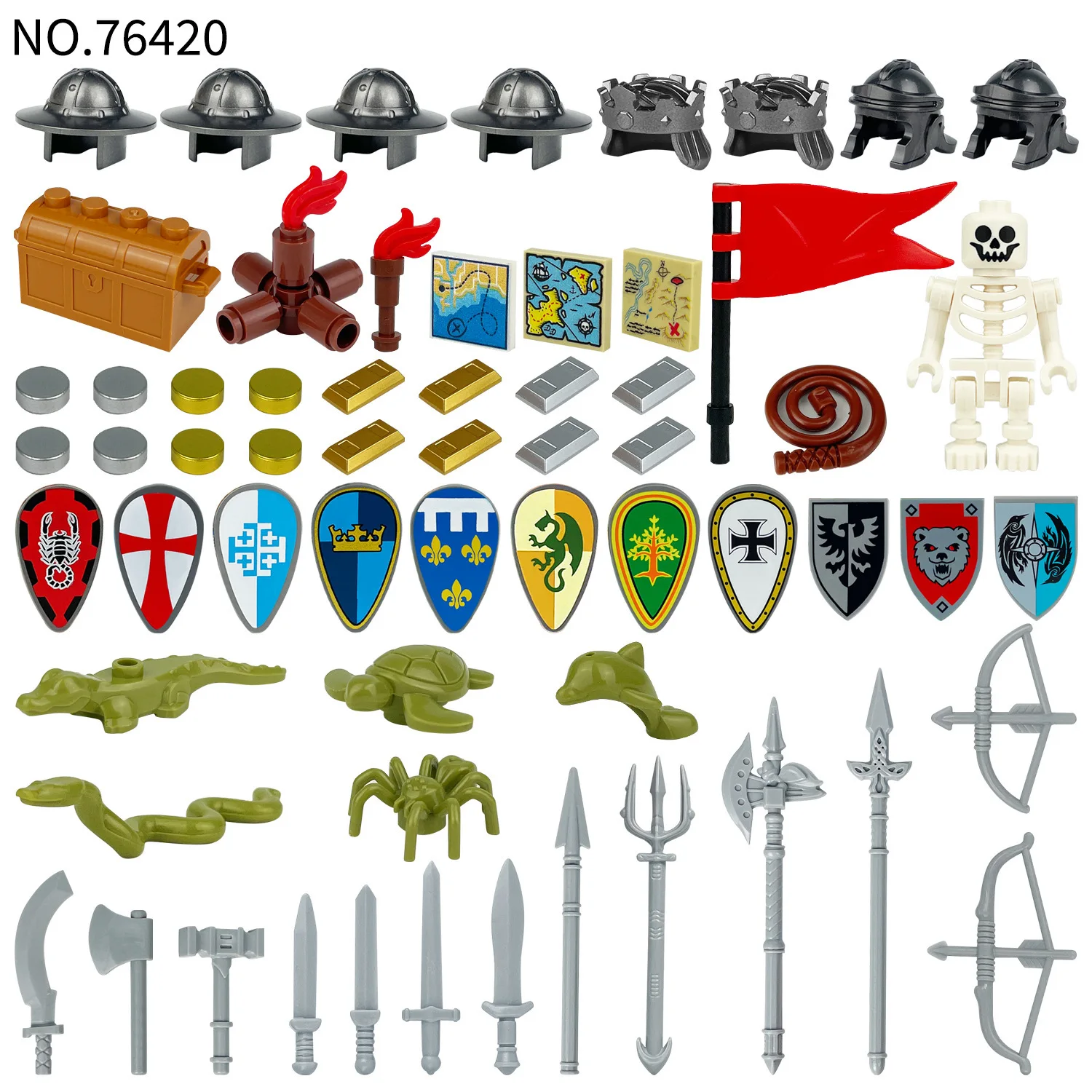 2026 Mittelalterlicher Ritter Skelett-Legion-Soldat mit Mini-Actionfiguren-Sets Zubehör DIY Bausteine Spielzeug Geschenk