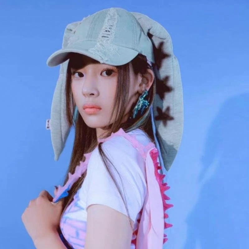 R1WE الدينيم قبعة بيسبول Y2k المرأة الدينيم قبعة بيسبول الدينيم قبعة الشمس أرنب الأذن قبعة #5