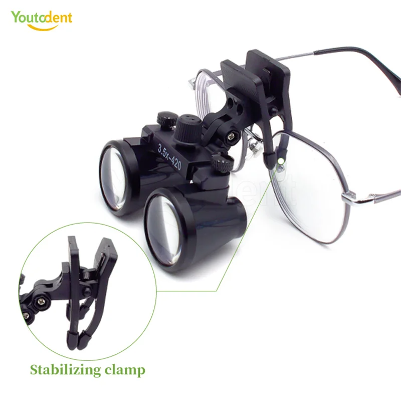 Dental Loupes Accessories 2.5X 3.5X Coated Optical Lens With Clip Magnifying Glass Galilean Binocular Dental Magnifier