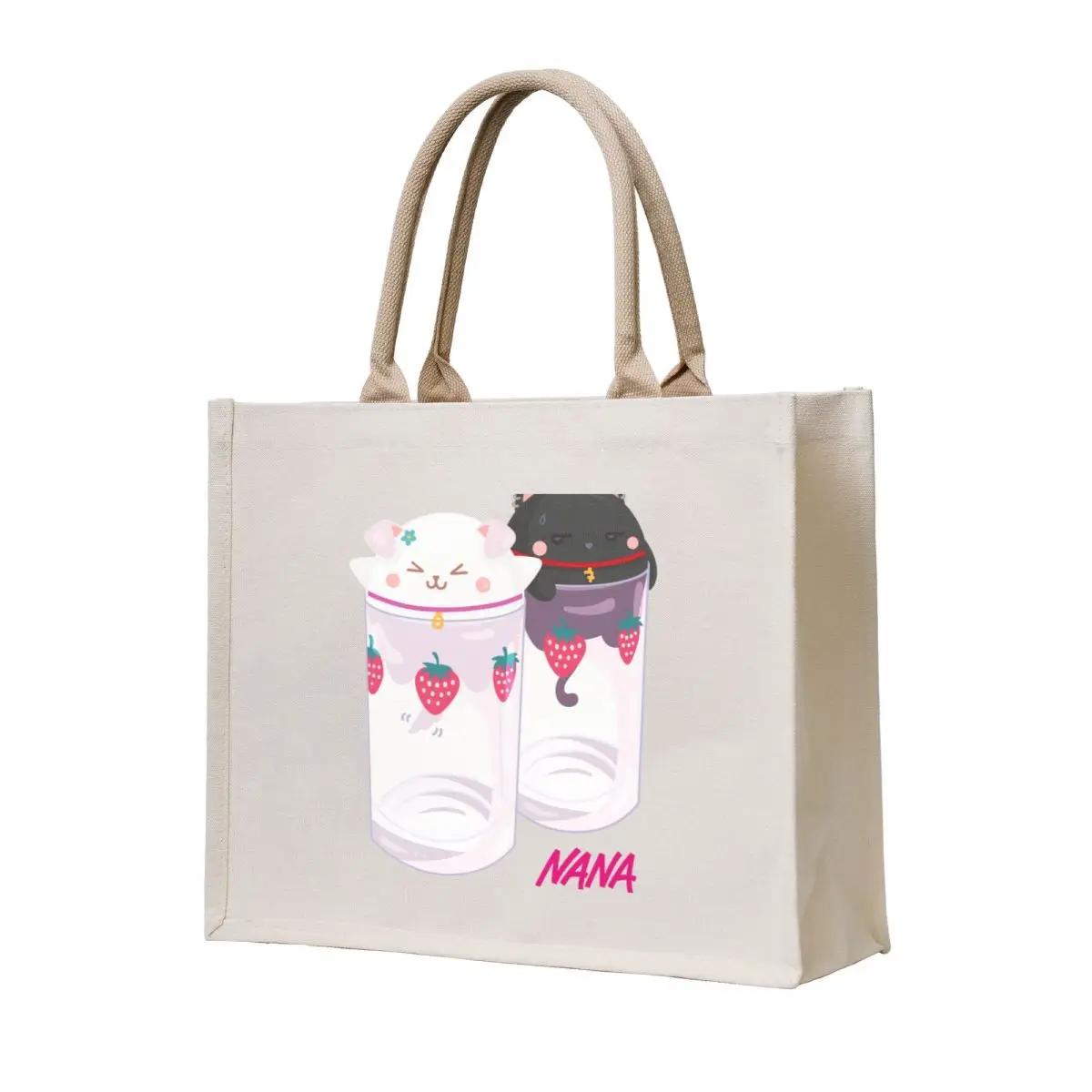 

Nana & Hachi - Strawberry glasses Tote Bag free delivery bags Canvas bag handbag cute pouch bag