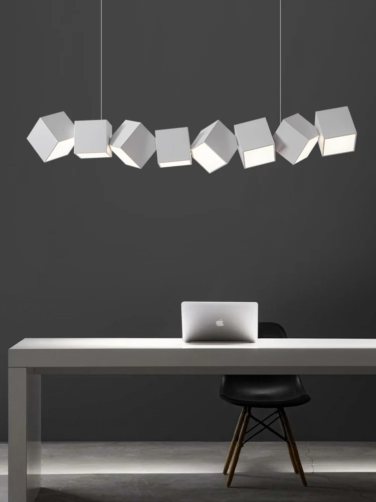 

Italian Designer's Creative Box Pendant Light Office Bar Table Modern LED Ceiling Chandelier Home Decor Living Dining Room Lamp