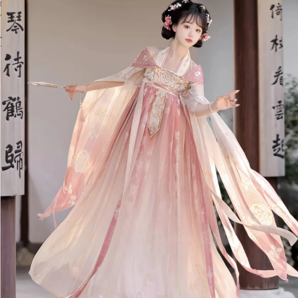 

Hanfu Female ClothesTang Style Chest Length Skirt Embroidered Chinese Style Cosplay Costume Hanfu Dress