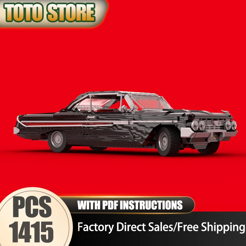 Moc Bouwstenen Modulair 1961, Impala Kampioen Snelheid Auto's Model Technologie Modulaire Super Auto Blokken Kerst Set DIY Speelgoed Cadeau