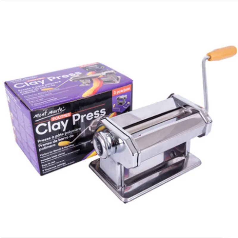 Portable Stainless Steel Craft Polymer Clay Rolling Machine Press Roller Hand Cranked Handmade Press Pasta Tools Non-Electric