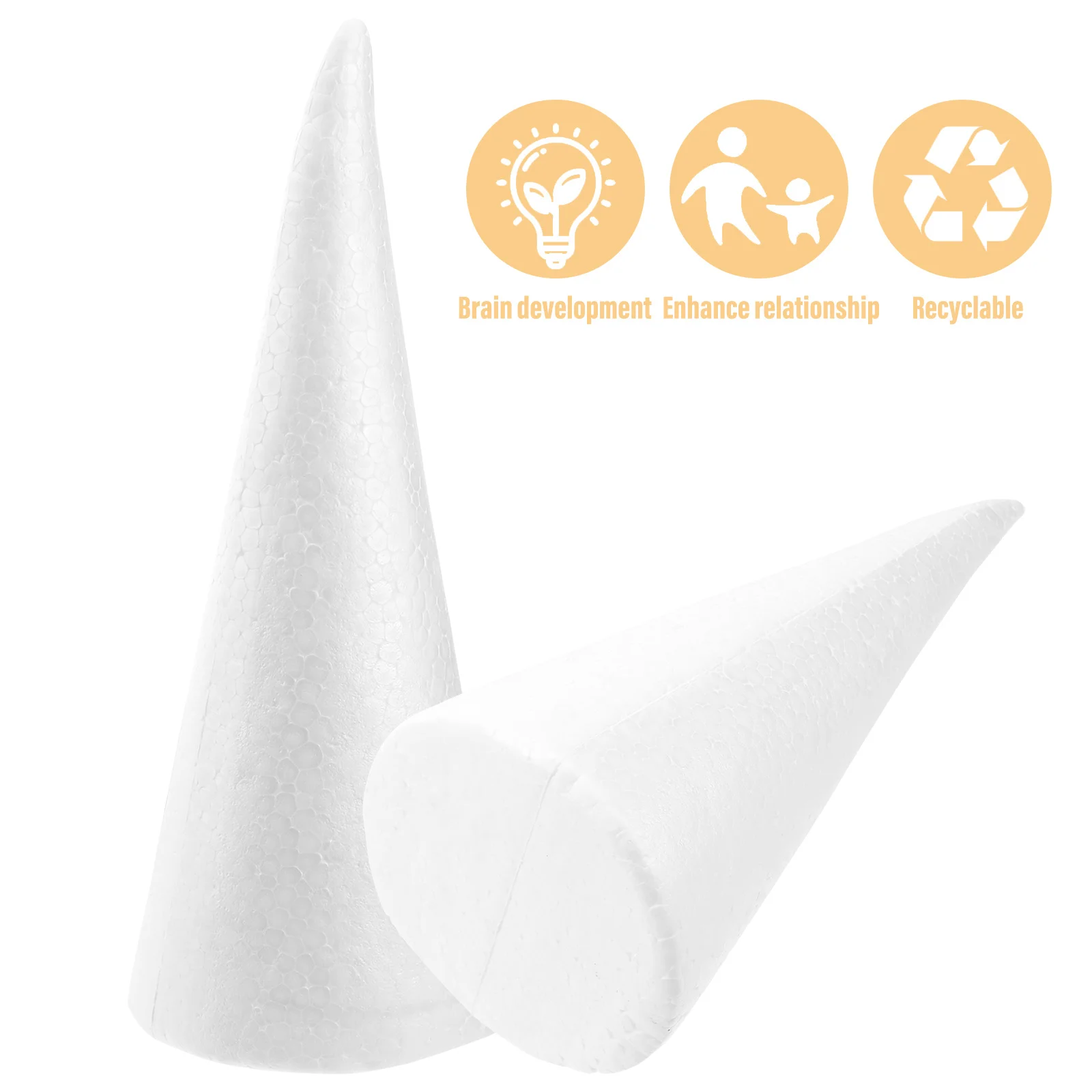 

6Pcs 24Cm White Foam Cones for Crafts DIY Christmas Decorations Art Activities Church Preschool Kindergarten Creative