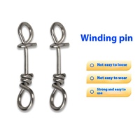 50 Pcs Of Reinforced Stainless Steel Quick Lock Spring Clip Fishing Bait Solid Ring Safety Connector Bait Hook Accessories