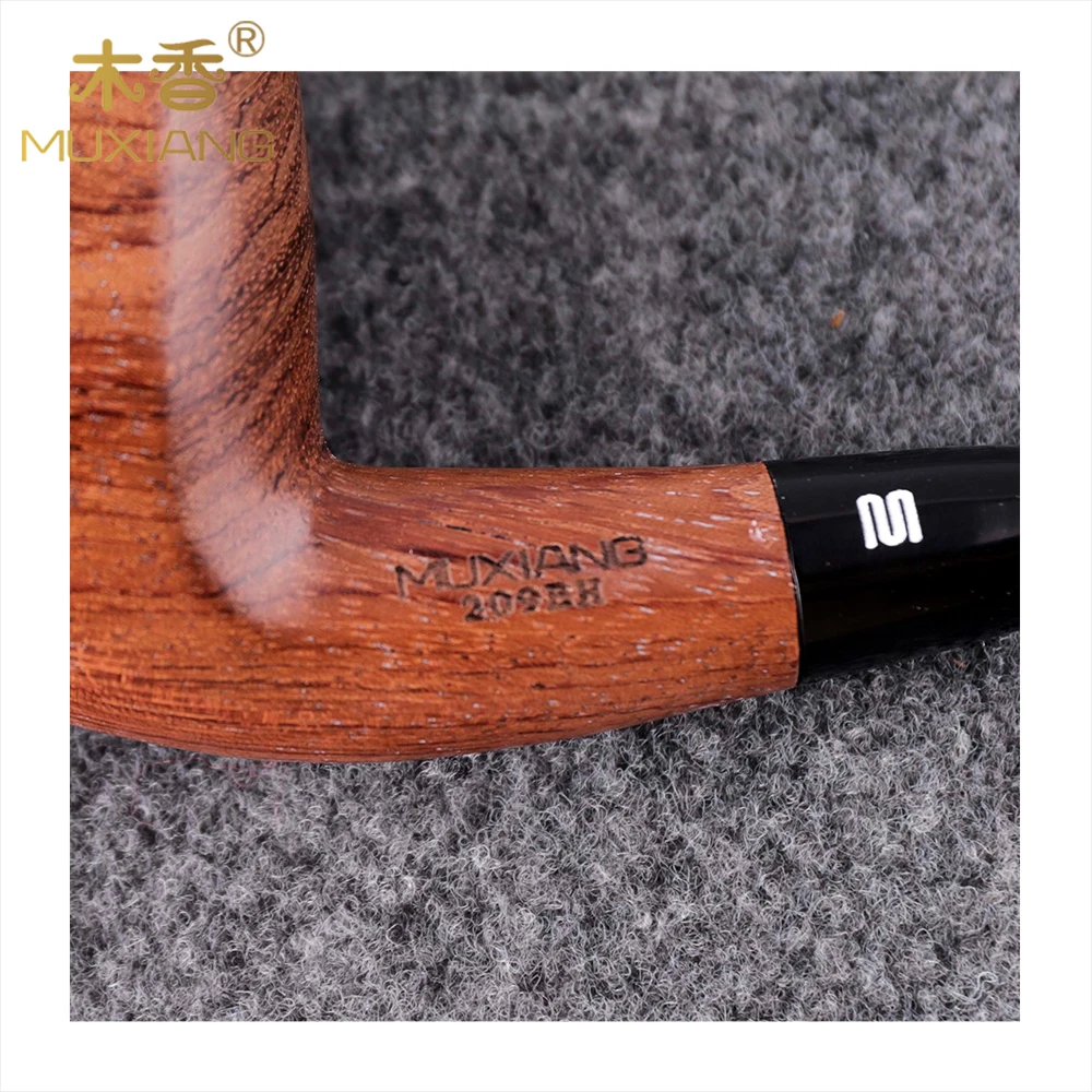 RU Exquisite Handmade Briar / rosewood Wood Tobacco Pipe 3/9mm Metal Filter Acrylic Mouthpiece Pipe +  Free 10 Smoking Tools Kit