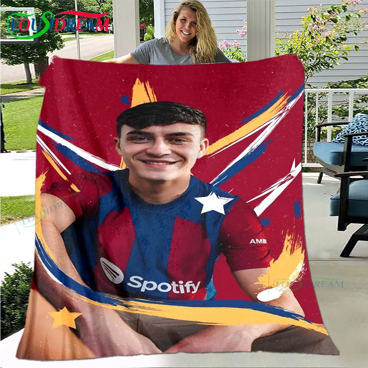 حار الأزياء اسبانيا نجم كرة القدم P-Pedri طباعة بطانية الفانيلا رقيقة بطانية المحمولة المنزل السفر مكتب الغداء استراحة بطانية هدية #6