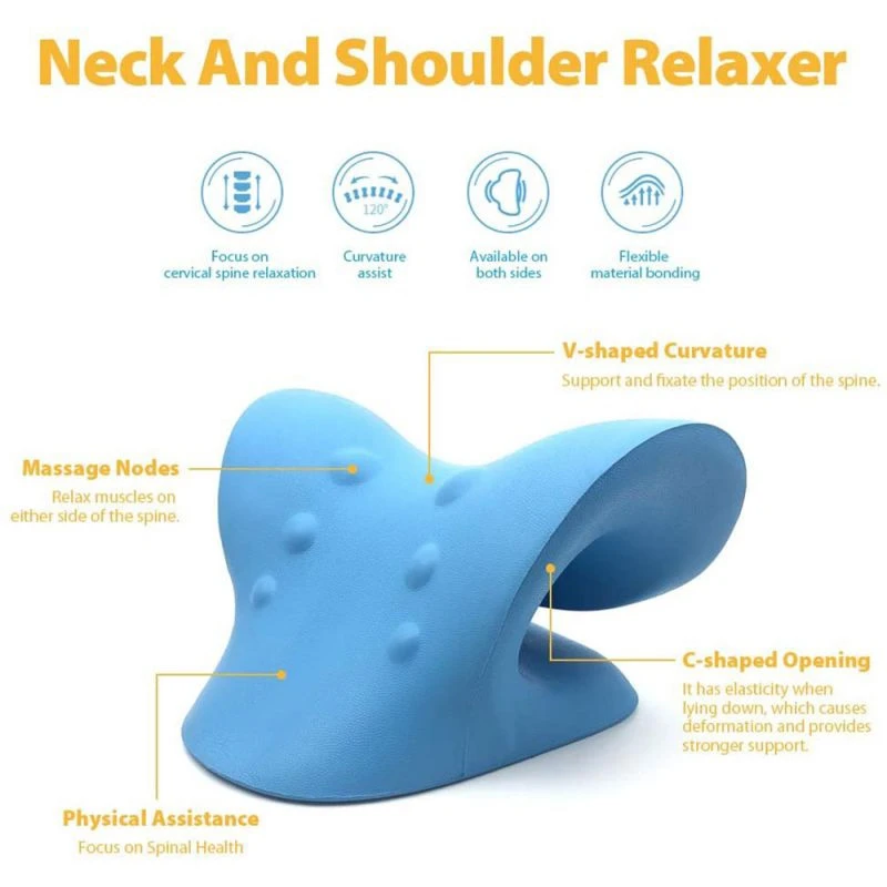 Cervical Spine Stretch Gravity Muscle Relaxation Traction Neck Stretcher Shoulder Massage Pillow Relieve Pain Spine Correction