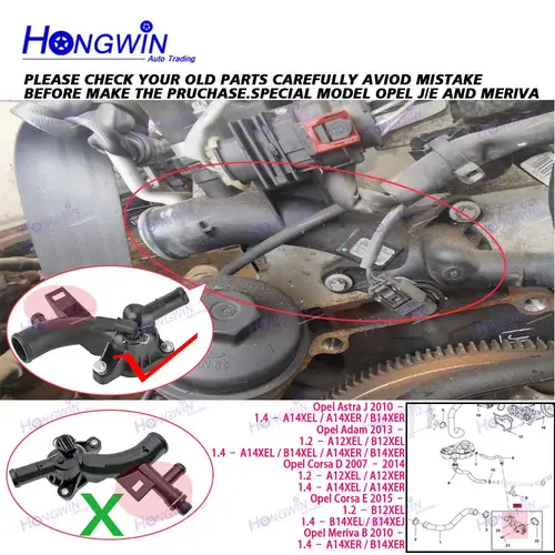 Imagen 2 del producto Termostato genuino No.25192985, salida de bomba de agua para Opel Astra J Adam Corsa D Meriva B A14XEL A14XER 1338022 55562048