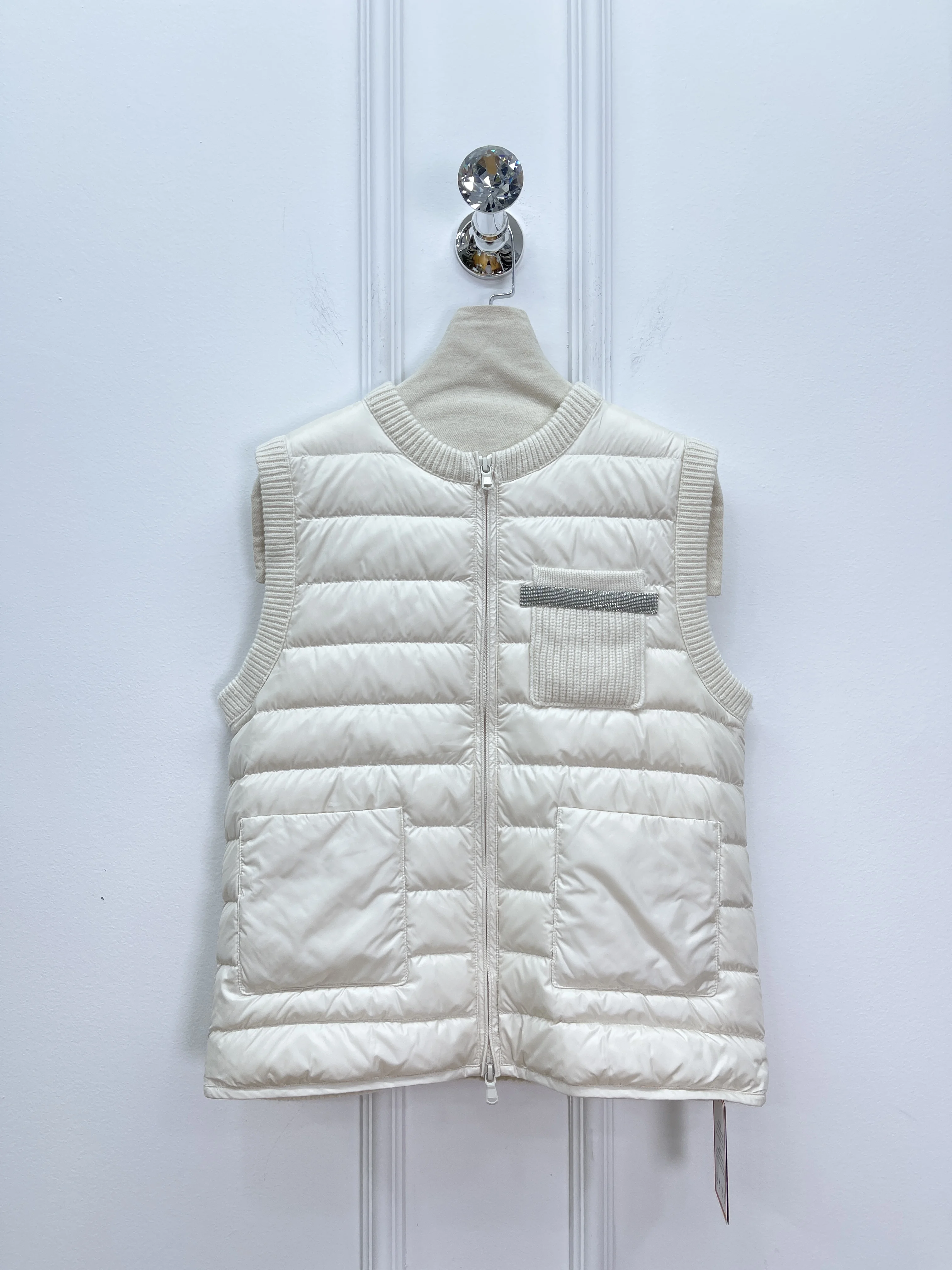 가을과 겨울 여성용 캐시미어 니트 고급 거위털 조끼 패셔너블하고 다재다능한 캐주얼