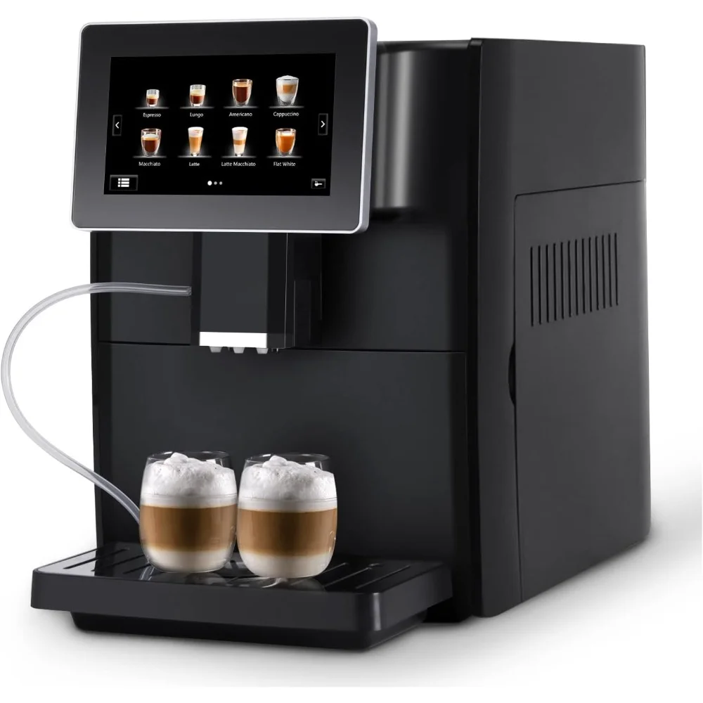 

Coffee Maker with Milk Frother, 7" HD TFT Touchscreen, Stainless Steel Coffee Machine