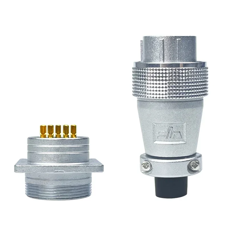 PLS24 WS24 Circular Metal Aviation Socket Plug 6/10/12/19 Pin Wire Female Male Connector M24 Threaded Coupling Panel