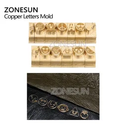 ZONESUN T slot Symbol Leather  Letter Set Craving Tool Branding Iron Machine Mould Die Cut Stamping Mold