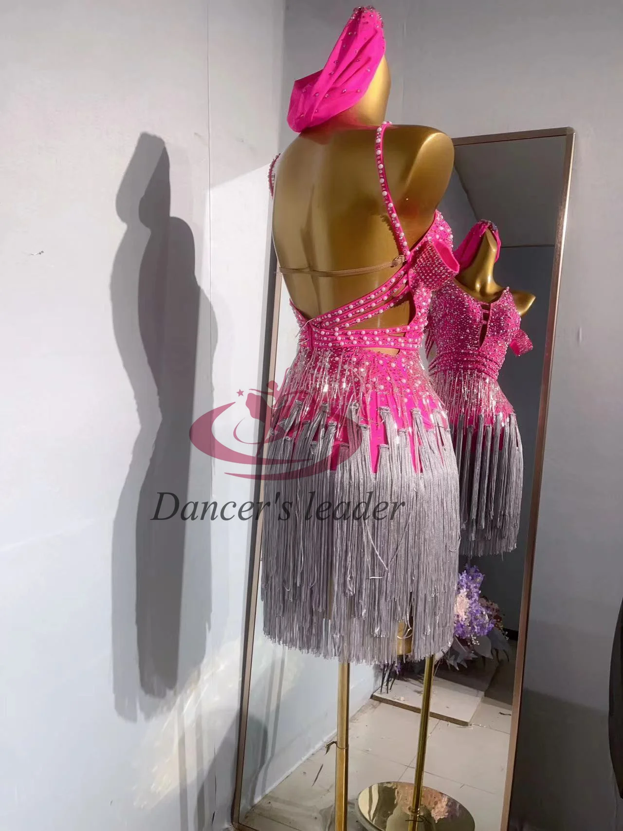 Latin Dance Professional Clothing Customized Thick Tassels With Diamond Chacha Tango Adult Standard Stage Professional Clothing