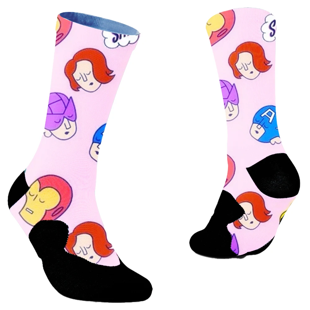 Chaussettes de cyclisme en coton personnalisées, mode AB, dessin animé créatif, couple, printemps, été