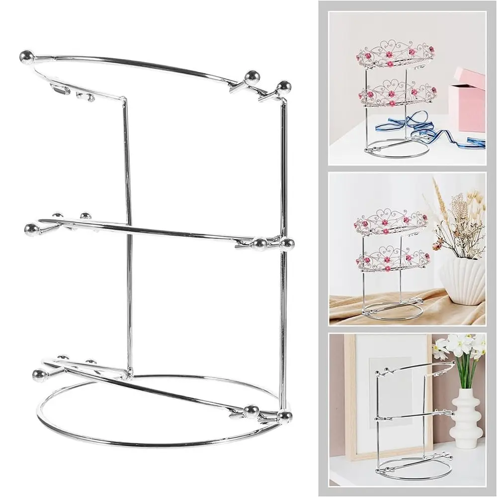 Crystal Tiaras Display Stand Rack Crowns Holder Headbands Organizer Gold Silver Bridal Crowns Display Jewelry Tower