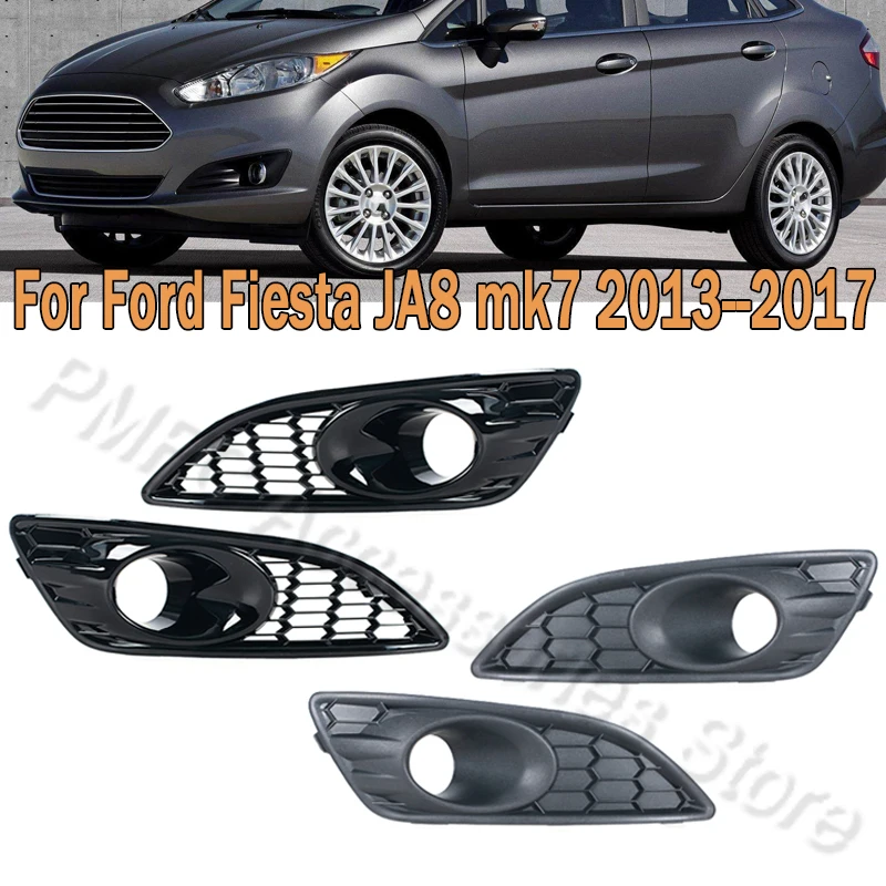 PMFC For Ford Fiesta JA8 mk7 2013 2014-2017 Front Bumper Cover Frame Lower Honeycomb Fog Lamp Grille D2BZ15266CB D2BZ15266GB