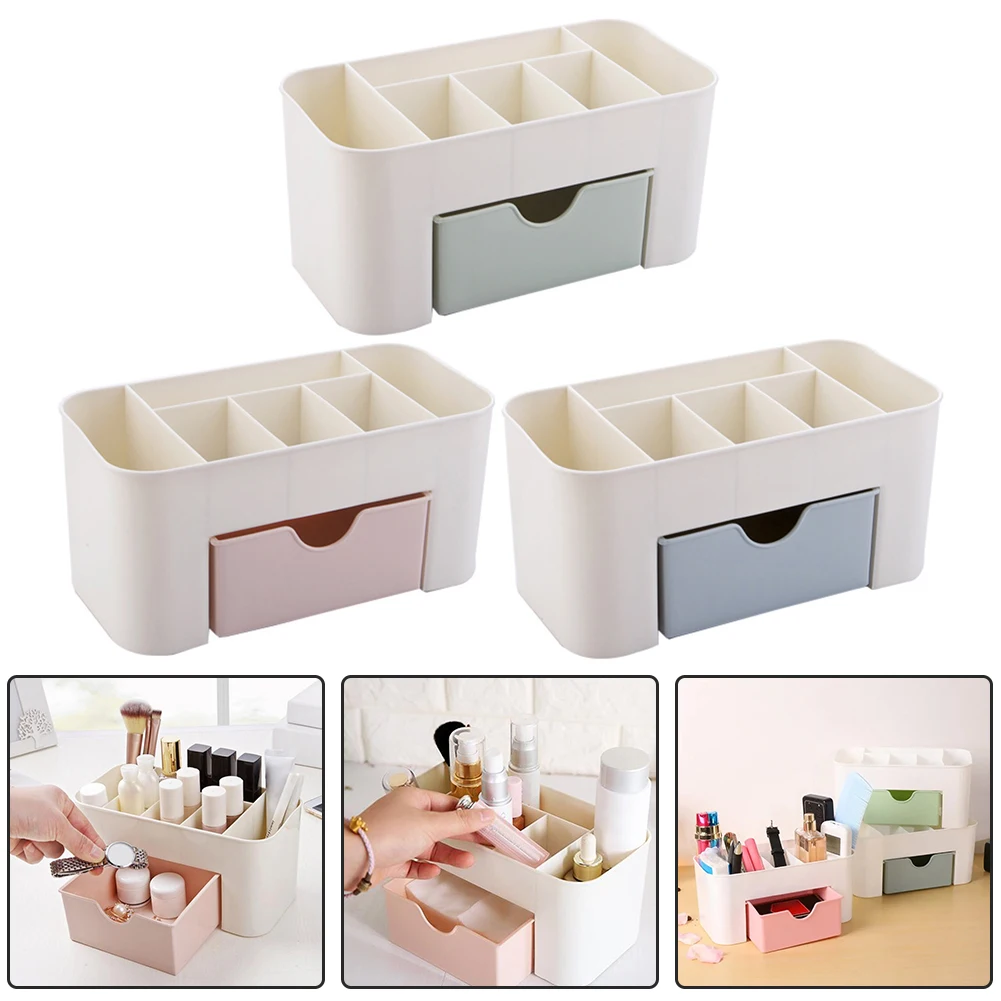 Jewelry Cosmetics Organizer Drawer Style Storage Box Lightweight Ample Space for Office Desktop Dressing Table