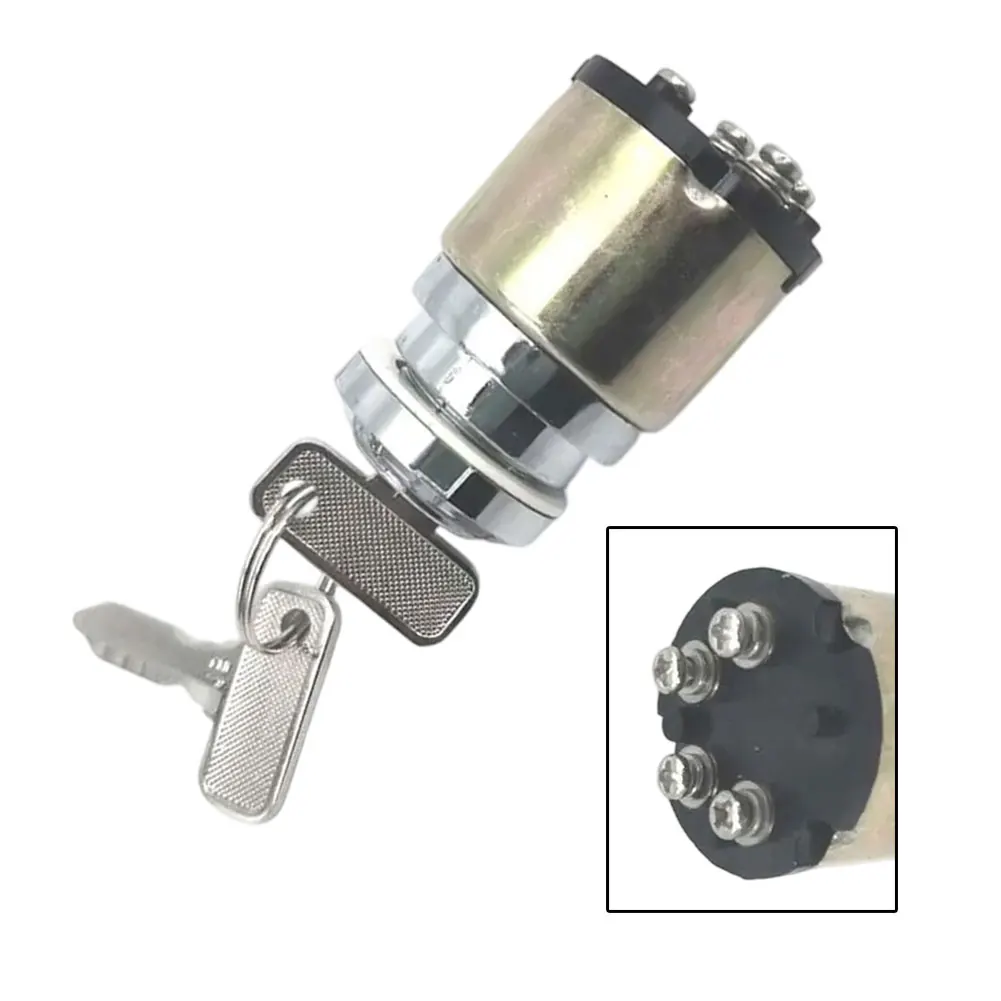 For Golf Cart Repair Ignition Key Switch Replacement Ignition As Shown In The Figure Metal Alloy Body 10A 12V DC Rating