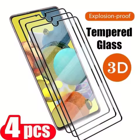 4Pcs HD Black Border Tempered Glass for Samsung Galaxy S24 Ultra S23 Plus S25 Edge S25 Ultra S22 Plus S20 Ultra S21FE S9 S8 S10+