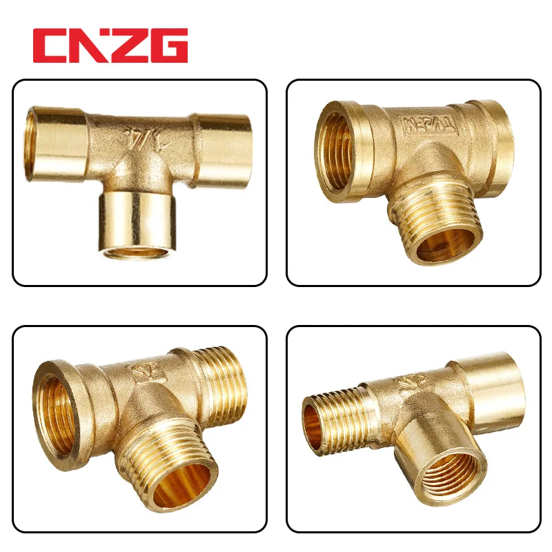 4 طرق تجهيزات الأنابيب النحاسية موصل سالب متساوي 1/8 "1/4" 3/8 "BSP أنثى الموضوع لنظام الشحوم النظام الهيدروليكي