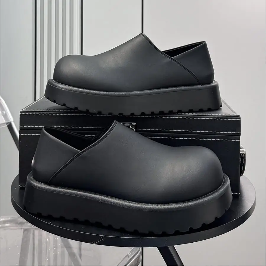 Men's Loafers Slip On Thick Platform Casual Shoes Men Non-slip Comfortable Moccasins Streetwear Footwear Men