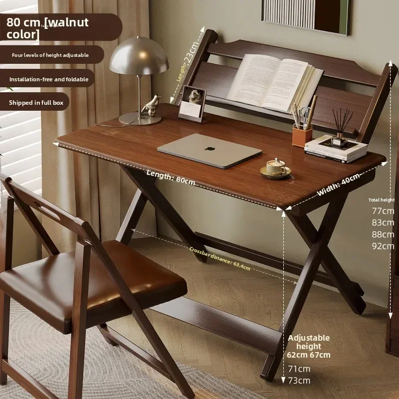 Foldable table Small apartment Household multi-functional children's study table Living room Bedroom Simple square mobile desk