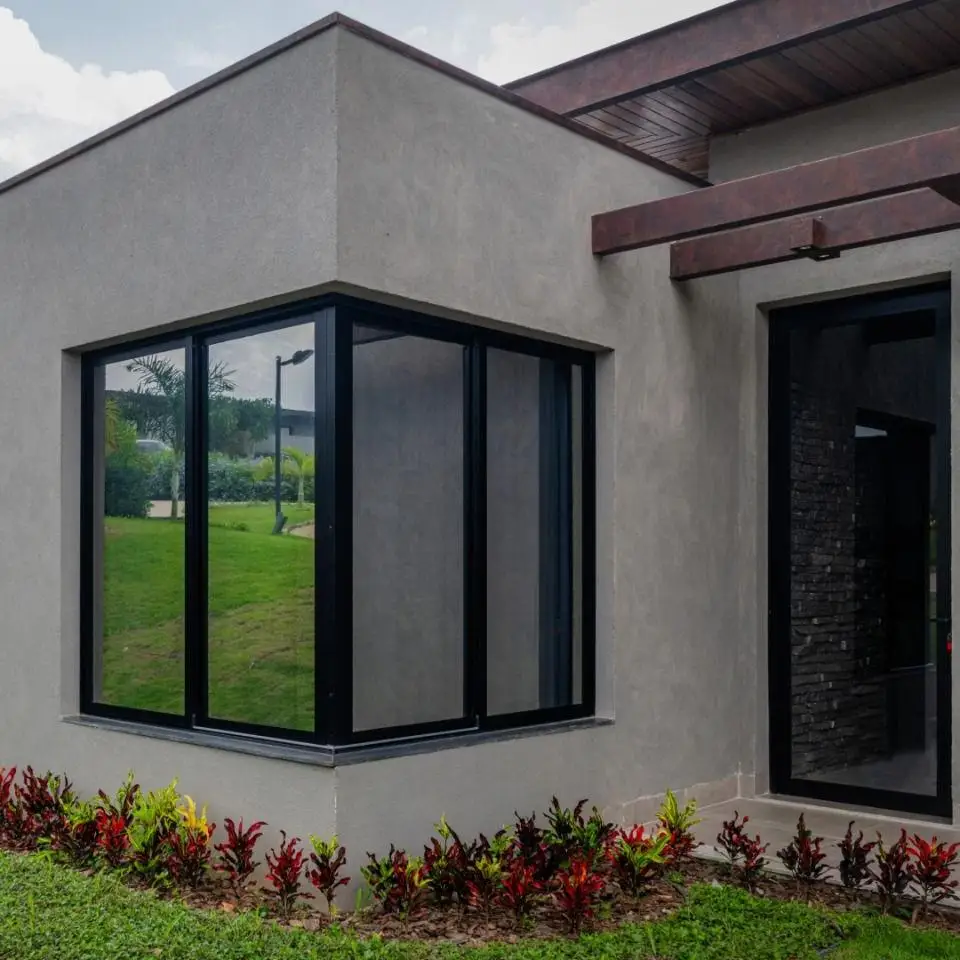 Jendela rumah untuk rumah Villa dilapisi bubuk termal pemecah jendela geser desain Modern baja tahan karat jendela Aluminium