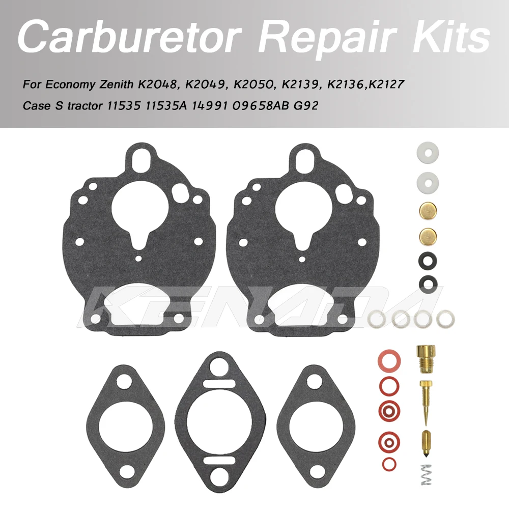 For Economy Zenith K2048, K2049, K2050, K2139, K2136,K2127 Case S tractor 11535 11535A 14991 09658AB G92 Carburetor Repair Kits