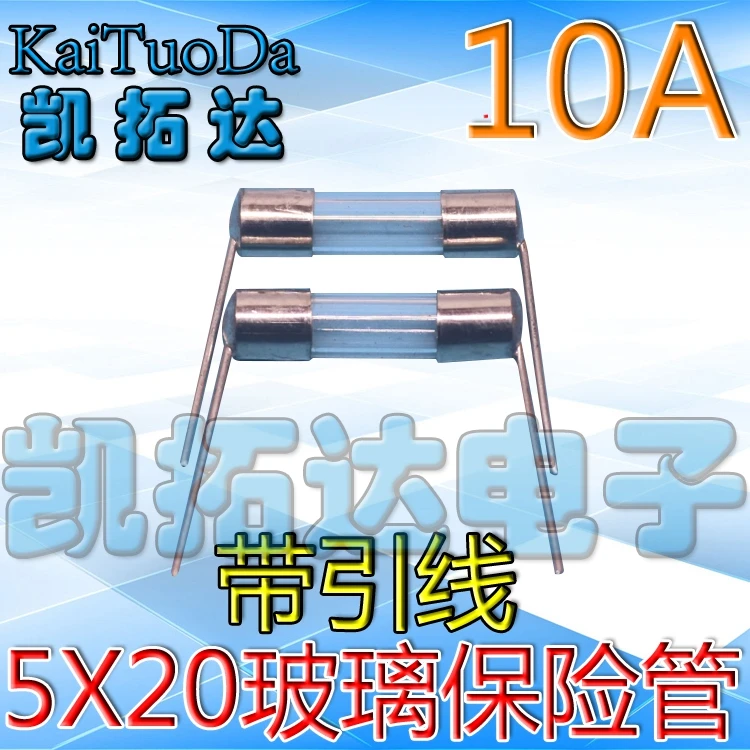 KaiTuoDa 10PCS Insurance Tube 10A / 250V 5*20Mm With Pin