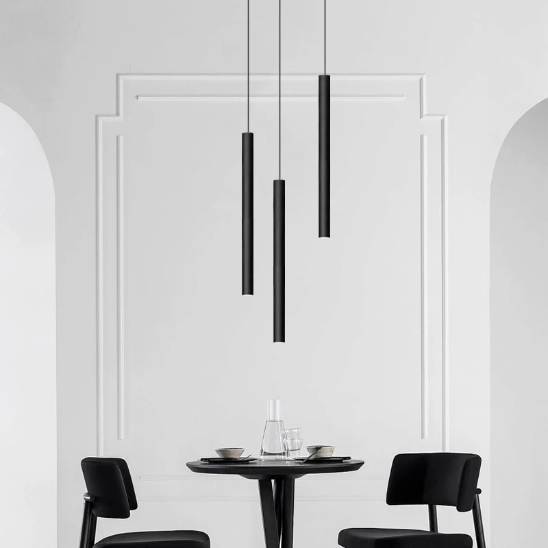 Cylindryczny nowoczesny wisiorek długa rurka kabel lampa wisząca lampa do salonu designerska lampa Penthouse Led na schody żyrandol — zdjęcie 7