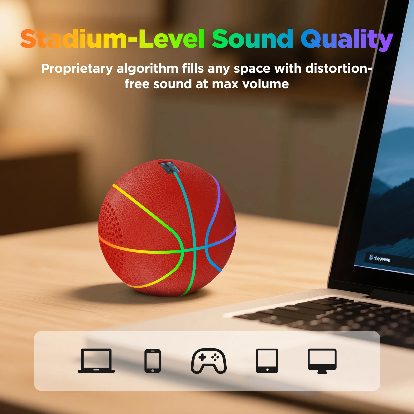 

Bluetooth Speaker Blue Ball Bluetooth Speaker Glowing Blue Ball with Built-in Speaker – The Perfect Gift for Basketball Fans