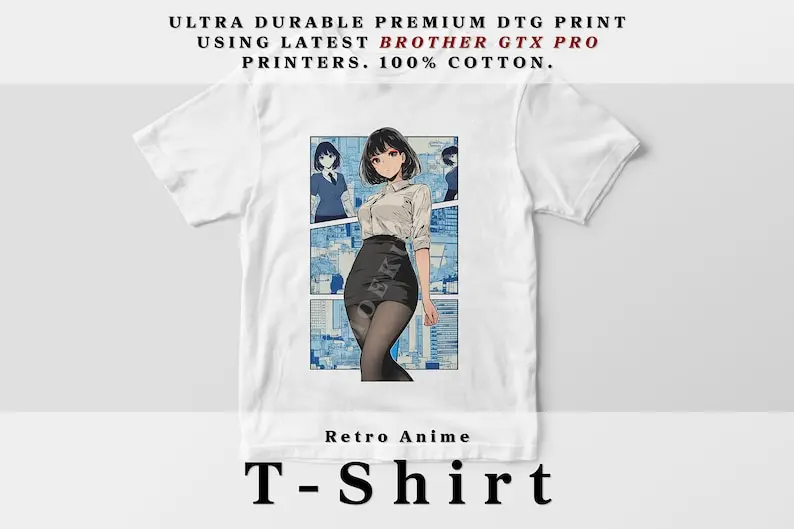 Anime Girl Shirt, Office Lady, Manga Panel, Kawaii Otaku Gift Shirt, Cute Anime Clothing Graphic, cotton tee, Graphic T, Anime T