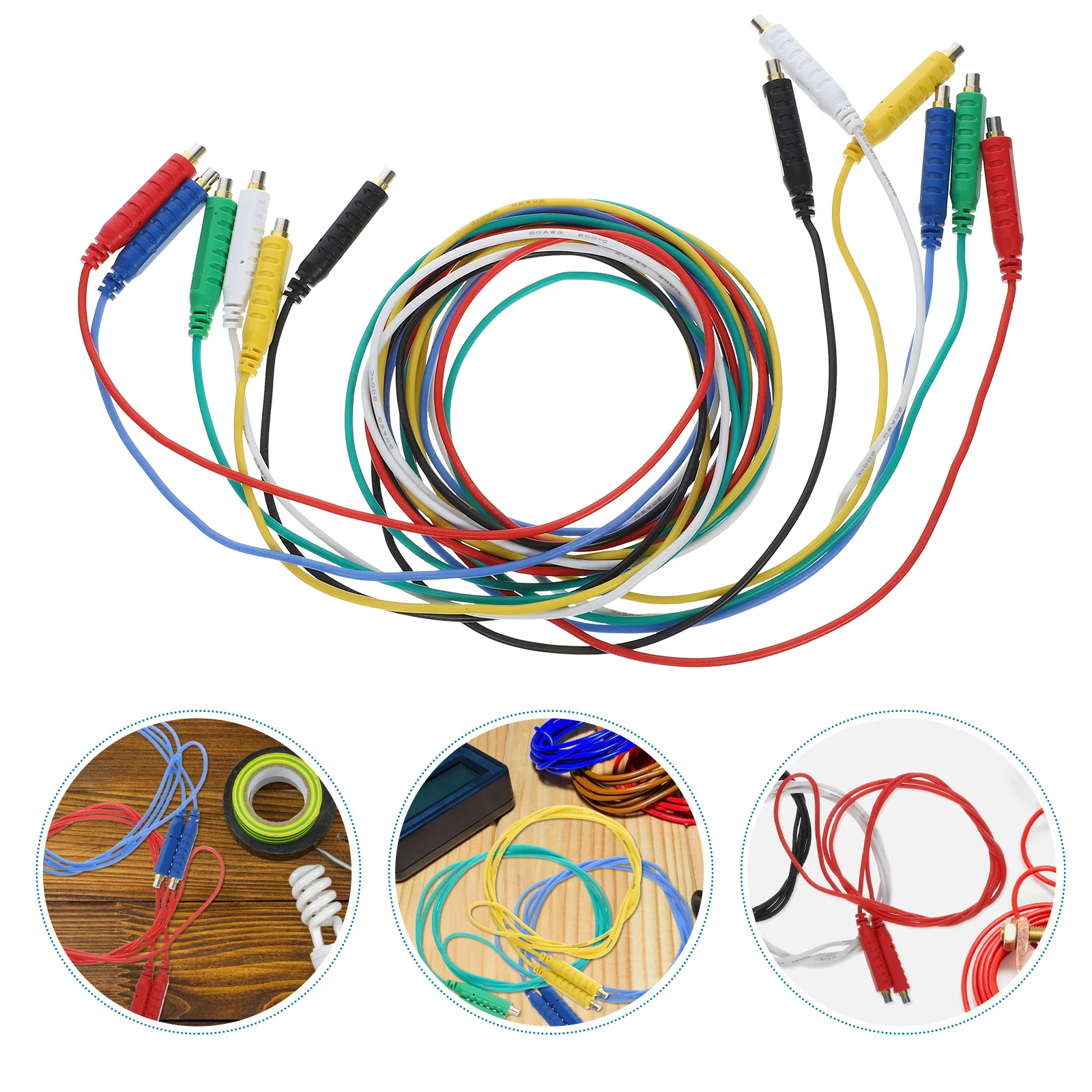 1Set Kabel Uji Magnetik 20awg Kabel Jumper Silikon Fleksibel untuk Pengujian Tegangan Rendah dan Multimeter