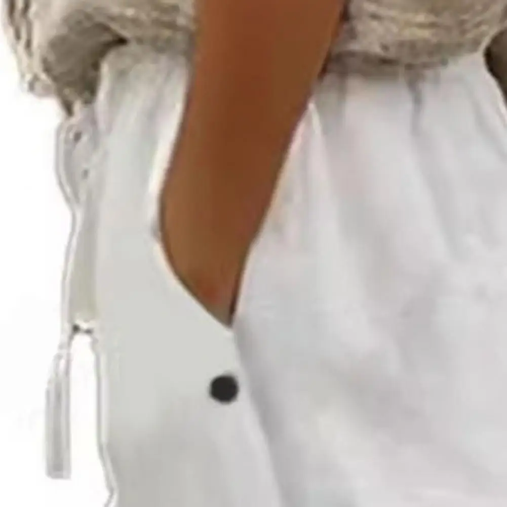 Adjustable Waist Shorts Stylish Women's High Waist Drawstring Shorts with Pockets for Summer Beach Vacation Lounge Outfit