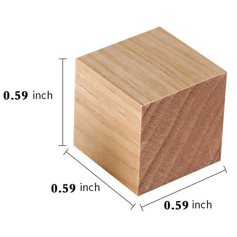 A93U-500Pcs Mixed Color Dyed Wood Beads With 50Pcs Wood Square Square Blank Wood Blocks