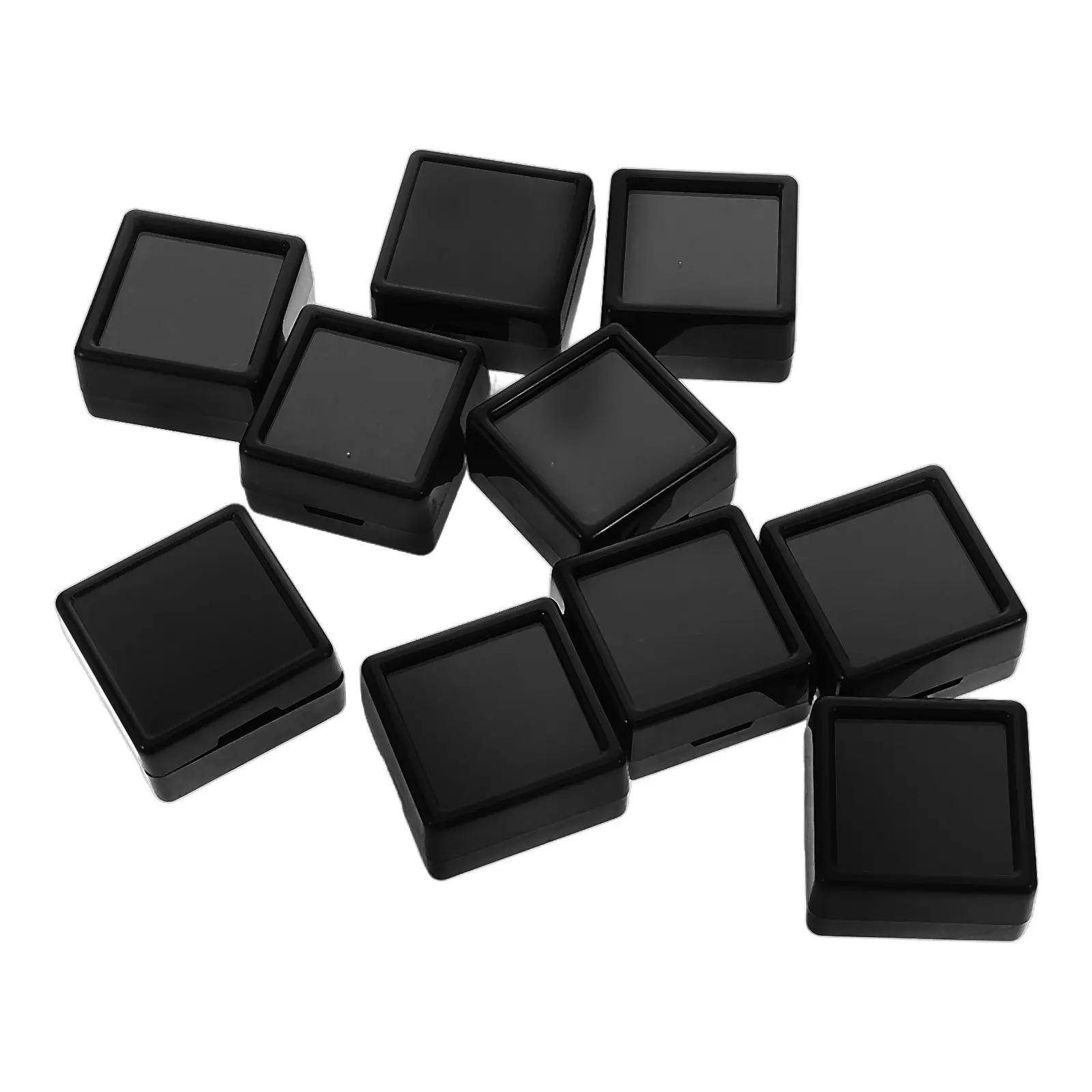 

10Pcs Gem Storage Box Clear Top Plastic Loose Diamond Organizer Small Round Gem Display Containers Jewelry Collectors Storage