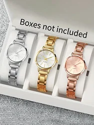 3PCS casual fashion Rhinestone alloy graduated ladies quartz watch set is the best choice for gifts