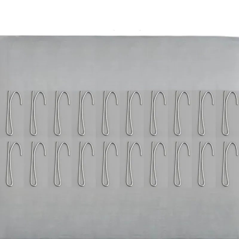 38 pcs Single Curtain Hooks Silver Iron Material, designed for Living Room Curtain Rod, Easy Simple Operation