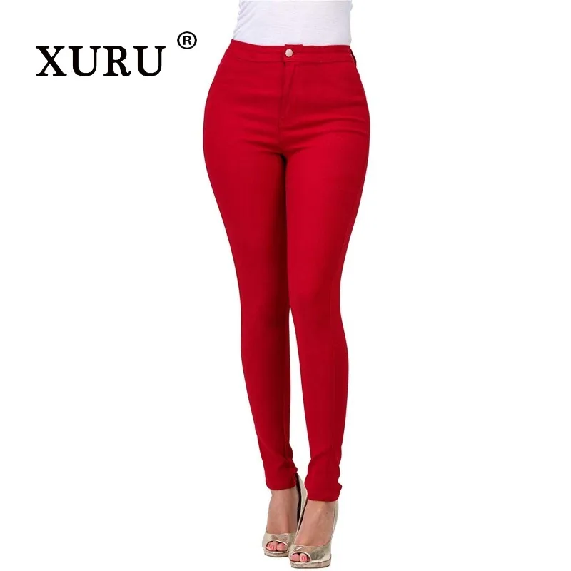 

XURU-Women's Slim Multi-Color Elastic Jeans, High to Stay Tight Pants, Long Jeans, Europe and The United States, N3-3191, New