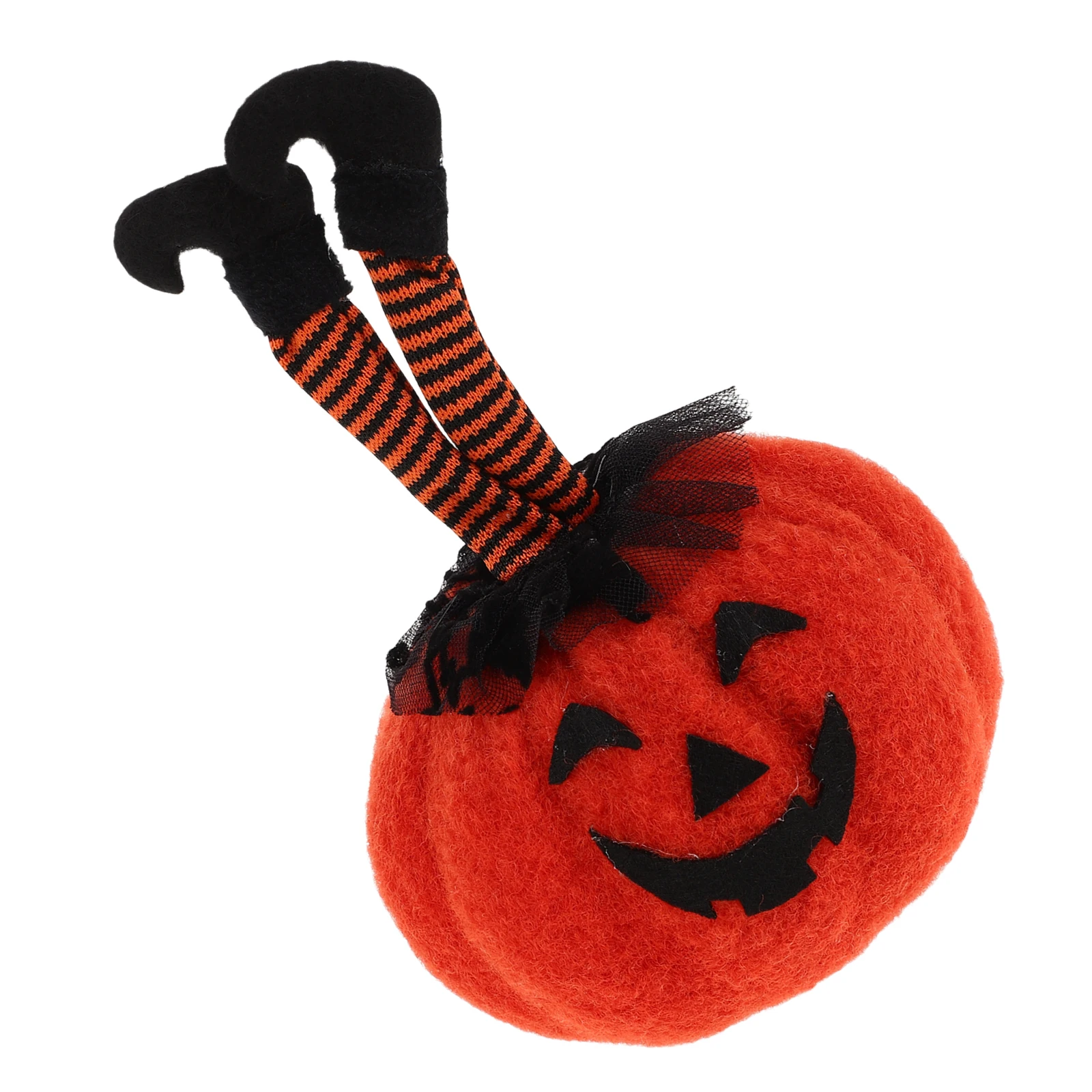 

Creative Witch Leg Pumpkin Figurine Durable Bedside Decoration Halloween Fall Enhancer Home RV Car Decor Faux Pumpkins