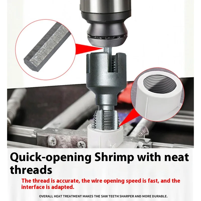 DN15 DN20 Pipe Threading Tool Hex Shank Die Internal External Threads 1/2&3/4 Water Pipes PPR PVC MPP Manganese Steel Detachable