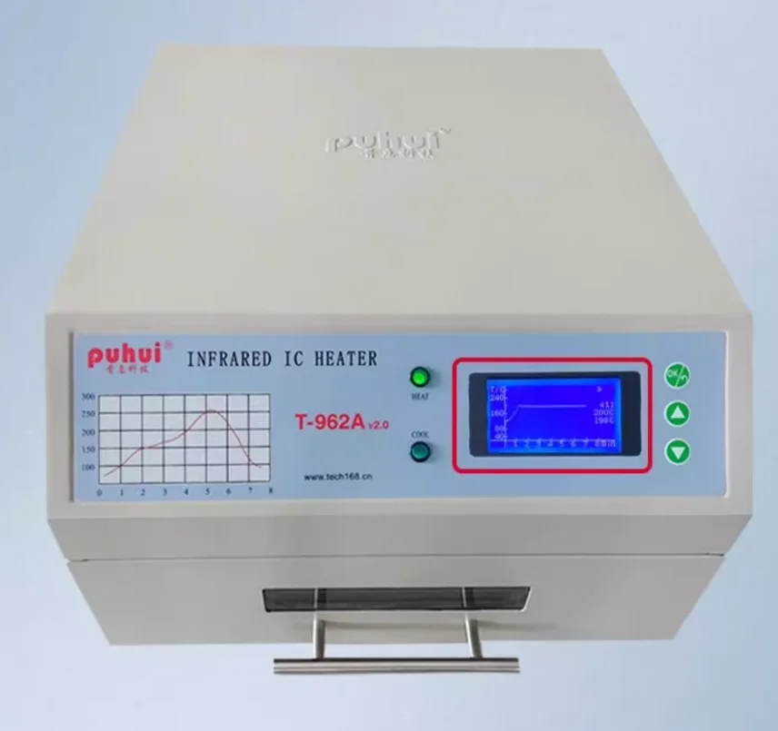 PUHUI T-962A Infrared Solder Led Free Reflow Oven Windowed Drawer IC Heater 300x320mm T962A